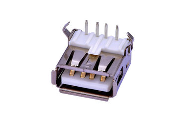 Vrouwelijke DIP Type 2.0 Micro USB-connector rechthoek wit LCP-materiaal - Hars