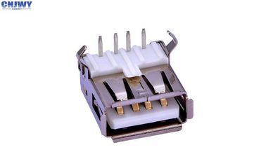 Vrouwelijke DIP Type 2.0 Micro USB-connector rechthoek wit LCP-materiaal - Hars