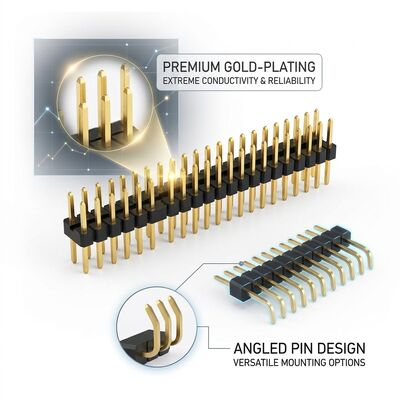 Fine Pitch 1.27mm Dual Row SMT Male Pin Header Connector Compact PCB Surface Mount Design