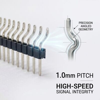 Dubbele Rij Haakse Mannelijke Pin Header Connector 2.54mm Pitch 90 Graden PCB 80-Pin Through-Hole