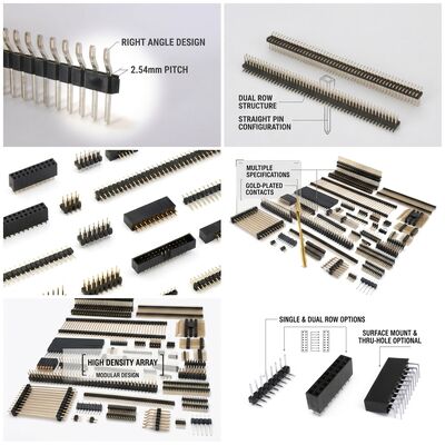 Dubbele Rij Rechte Mannelijke Pin Header Connector 2.54mm Pitch PCB Doorsteekbevestiging 80-Pin Configuratie