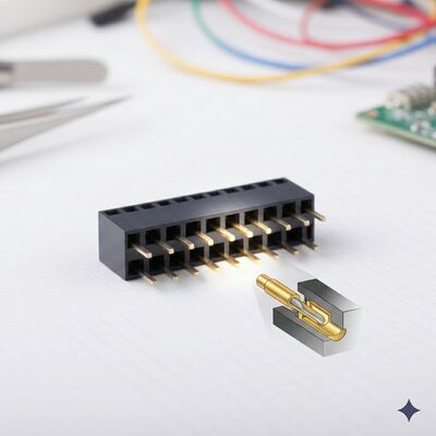 Automotive Grade 2.54MM Dual Row Female Header Connector Gold Flash PA9T High Vibration PCB door gat IP67