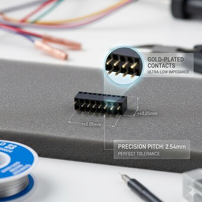 Automotive Grade 2.54MM Dual Row Female Header Connector Gold Flash PA9T High Vibration PCB door gat IP67