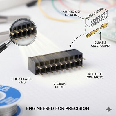 SMT Surface Mount 1.27MM Steek Female Header Connector Dubbele Rij Goud Flash PA6T PCB Assemblage