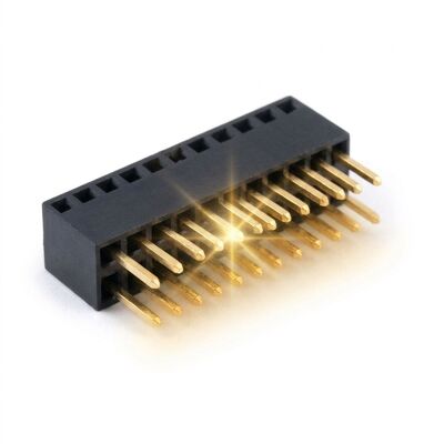2.54mm Gefreesde Ronde Pin Female Header Connector 40 Pin Goud Over Nikkel Precisie Gedraaid