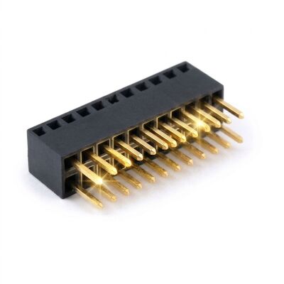 2.54mm Gefreesde Ronde Pin Female Header Connector 40 Pin Goud Over Nikkel Precisie Gedraaid