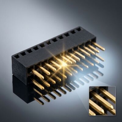 1,27 mm pitch drievoudige rij vrouwelijke headerconnector 3x40P hoge dichtheid PCB-aansluiting goudflits