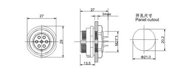 Elektrische nylon-assemblage terminal blok connector, 15 AMP cirkel 2 pin kabel plug connector
