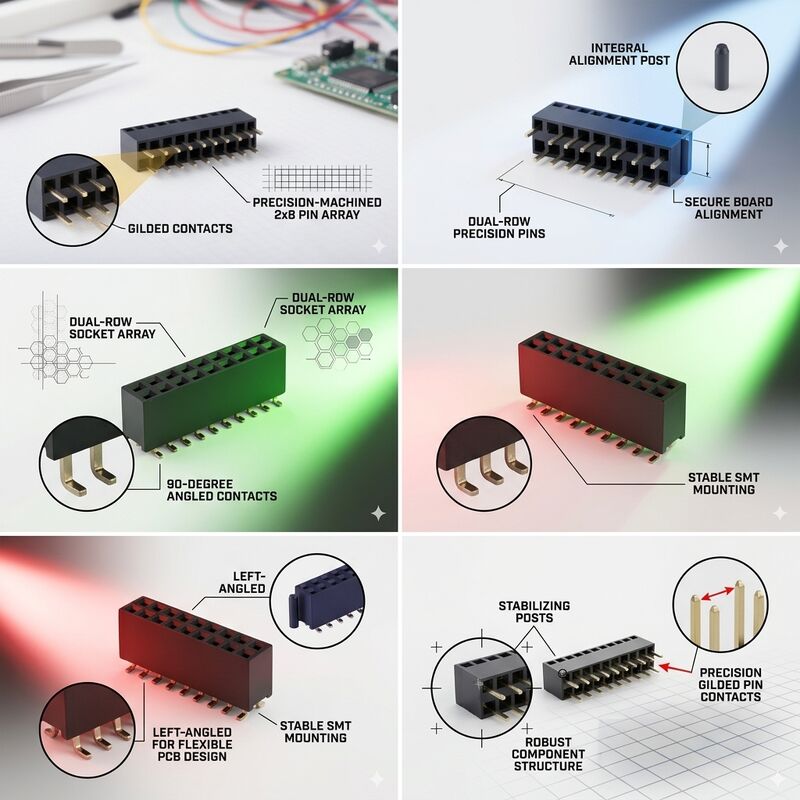 High Temperature PA9T 2.0MM Pitch Dual Row Female Header Connector Gold Flash 04P-60P PCB Socket
