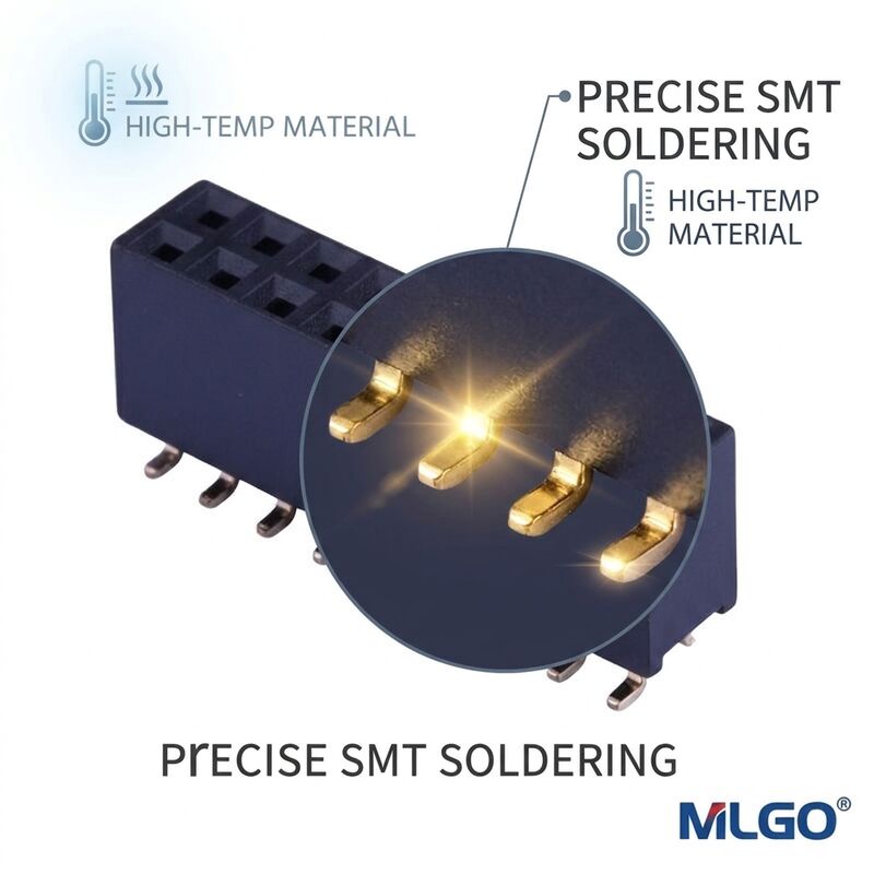 2.54mm Gefreesde Ronde Pin Female Header Connector 40 Pin Goud Over Nikkel Precisie Gedraaid