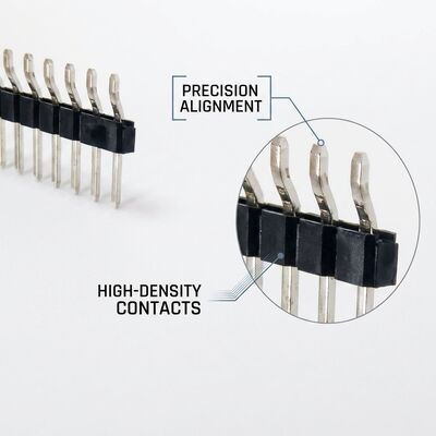 Machine Pin Ronde Male Header Connector 2.54mm Pitch Precisie Gefreesde Contacten Dubbele Rij PCB