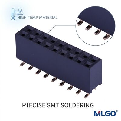 Single Row 2.54MM Pitch Vertical Female Header Connector 02P-40P Gold Flash PA6T door het gat